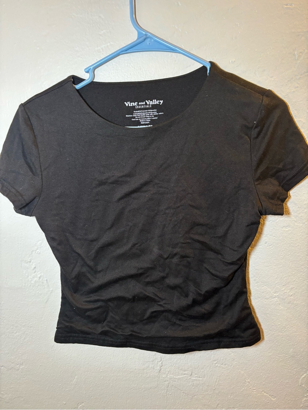 Black Women's Short Sleeve Crop Top